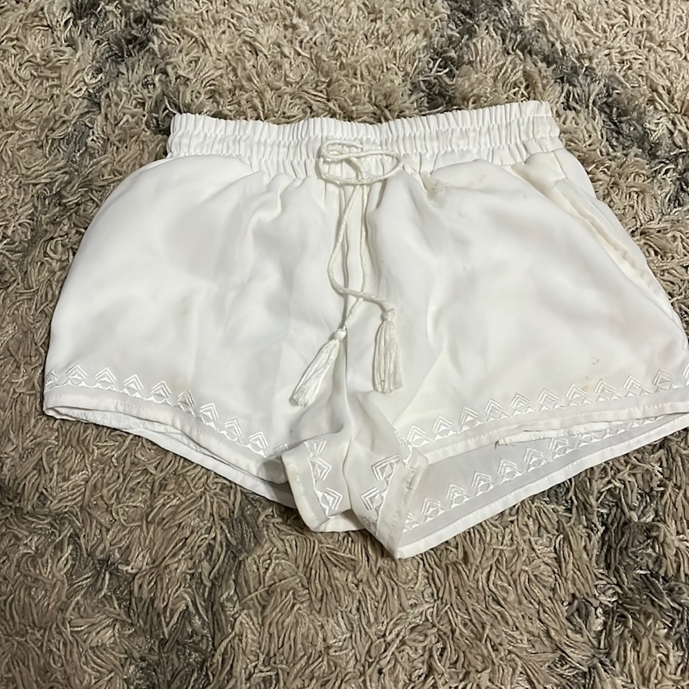 Kendall and Kylie white flowy shorts